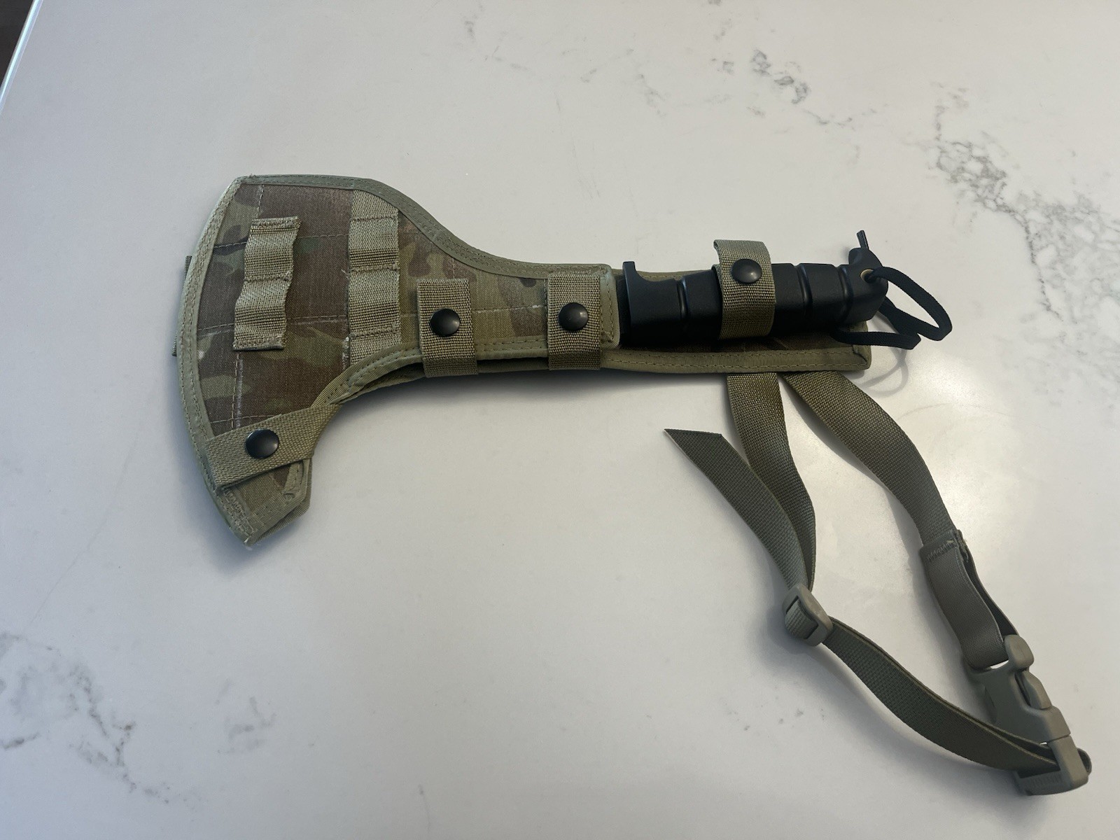 Ontario Spec Plus SP16 SPAX Axe Survival Tool & Camo Scabbard