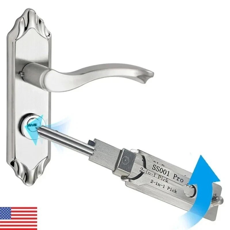 Hook And Pickup Tool Kit 2 In 1 Portable Lock Picking Set Ergonomic Handle**