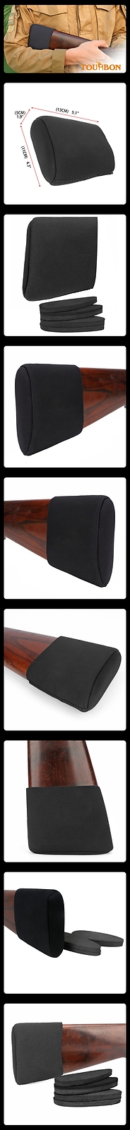 Tourbon Neoprene Slip on Recoil Pad Shotgun Rifle Buttstock Extension w/ 3 Pads