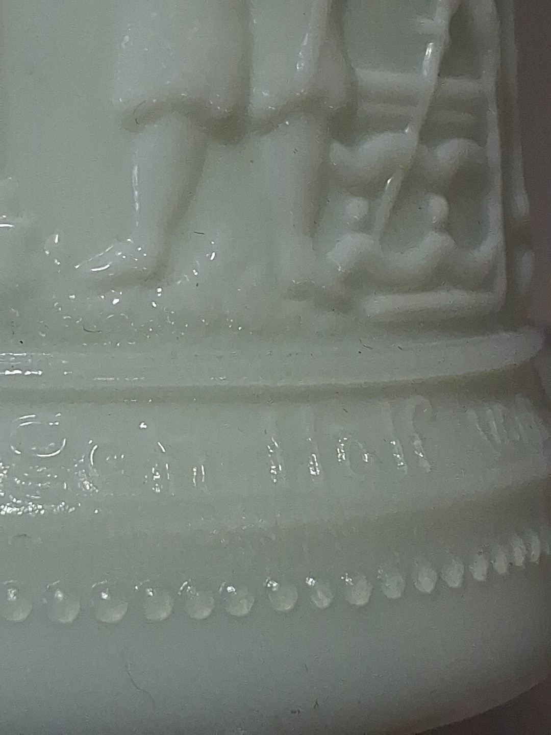 Westmoreland Greentown ? Serenade Antique German Uranium Glass Stein Mug #2