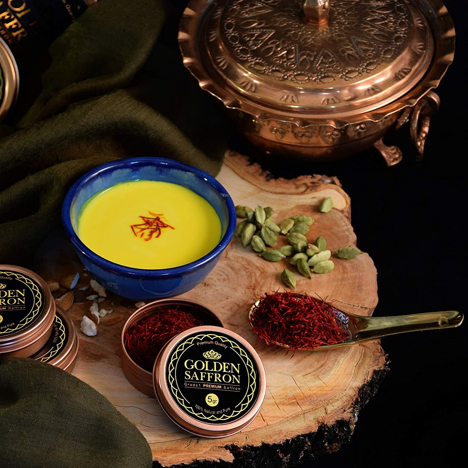 Golden Saffron, Finest Pure Premium All Red Saffron Threads, Grade A+