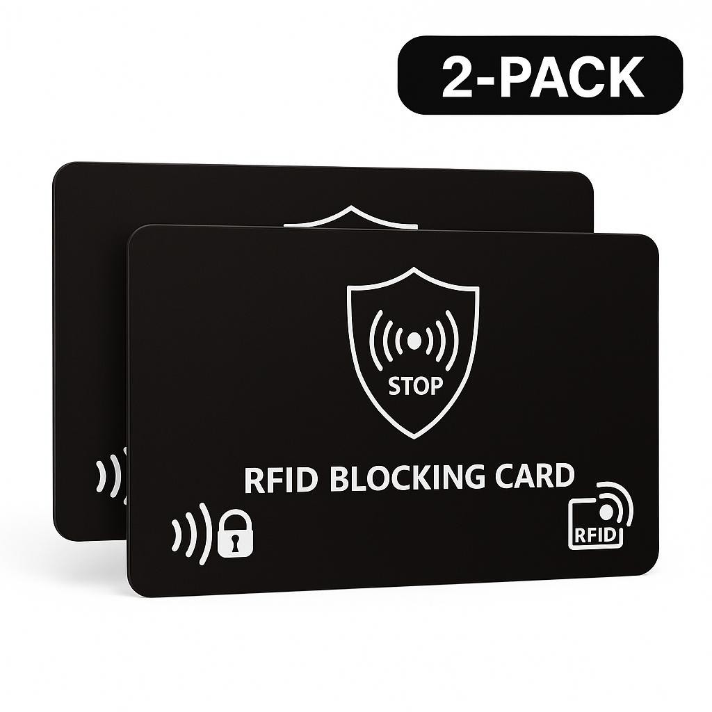 RFID Blocking Card for Wallet - Slim NFC Protector for Credit Debit ID (2 pack)