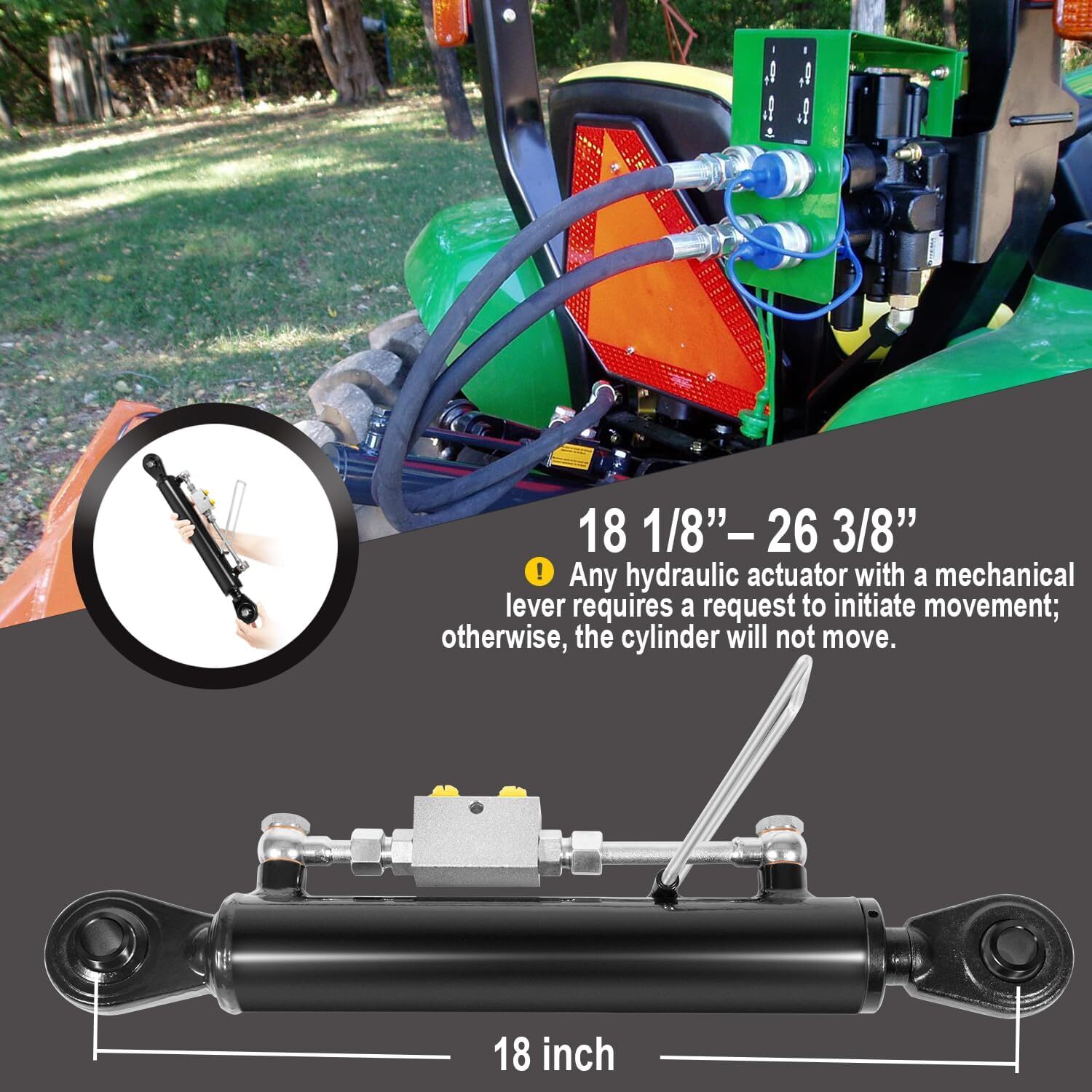 Hydraulic Top Link Cat. 1-1 with Locking Block 18 1/8 - 26 3/8 SPH320032
