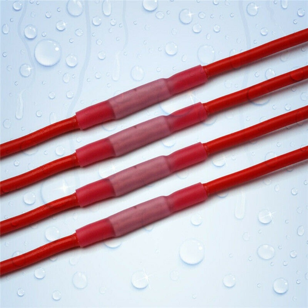 1000PCS Heat Shrink Waterproof Wire Connectors Red 22-16 AWG Butt Seal Terminals