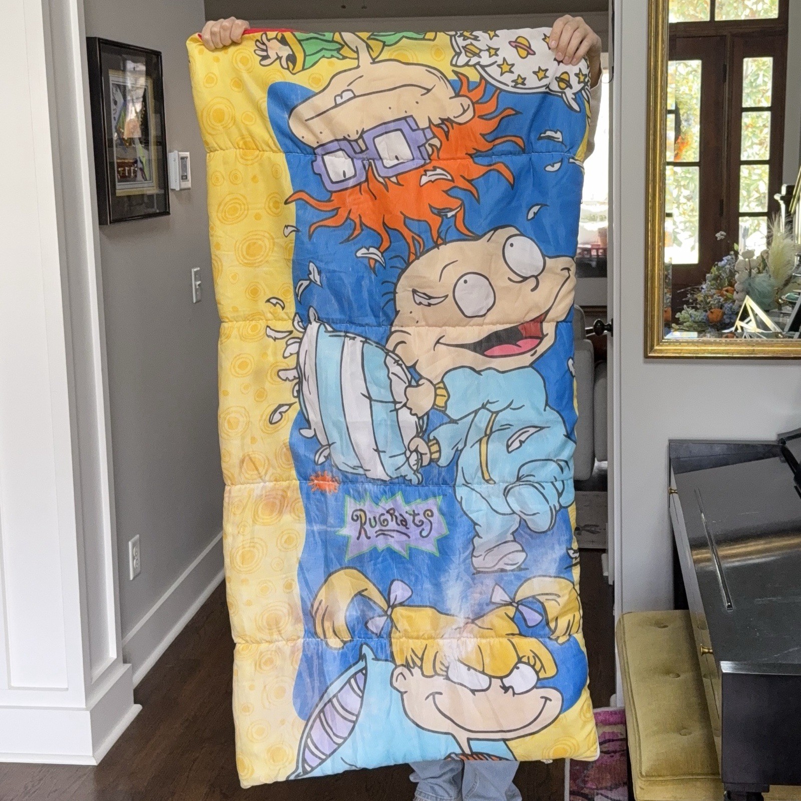 Vintage 1997 Rugrats Sleeping Bag Nickelodeon Tommy Chuckie Kids Retro 90s