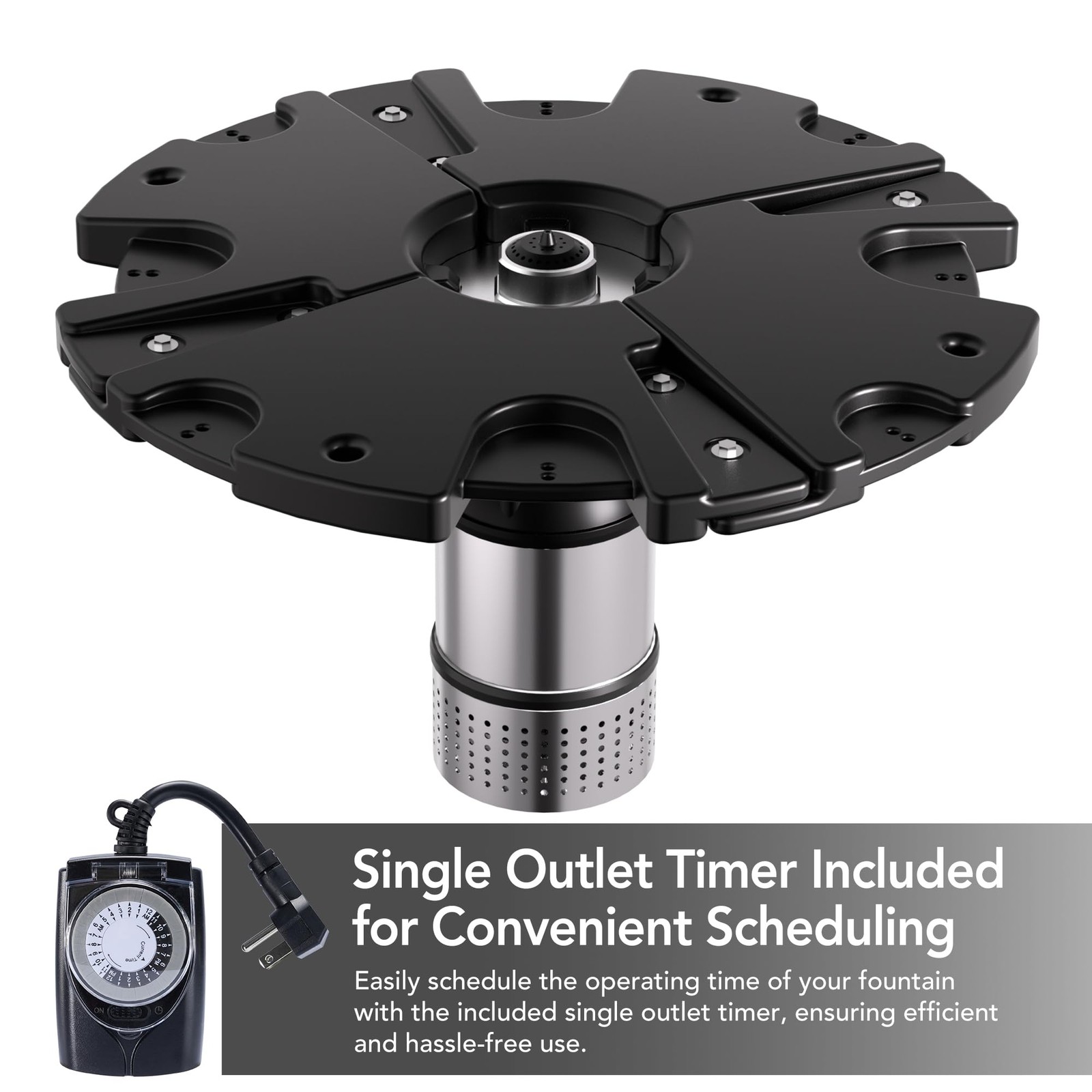 HQUA-FS02 120V, 1/4HP, OD(φ) 32” Large Pond Floating Fountain with 9000 GPH