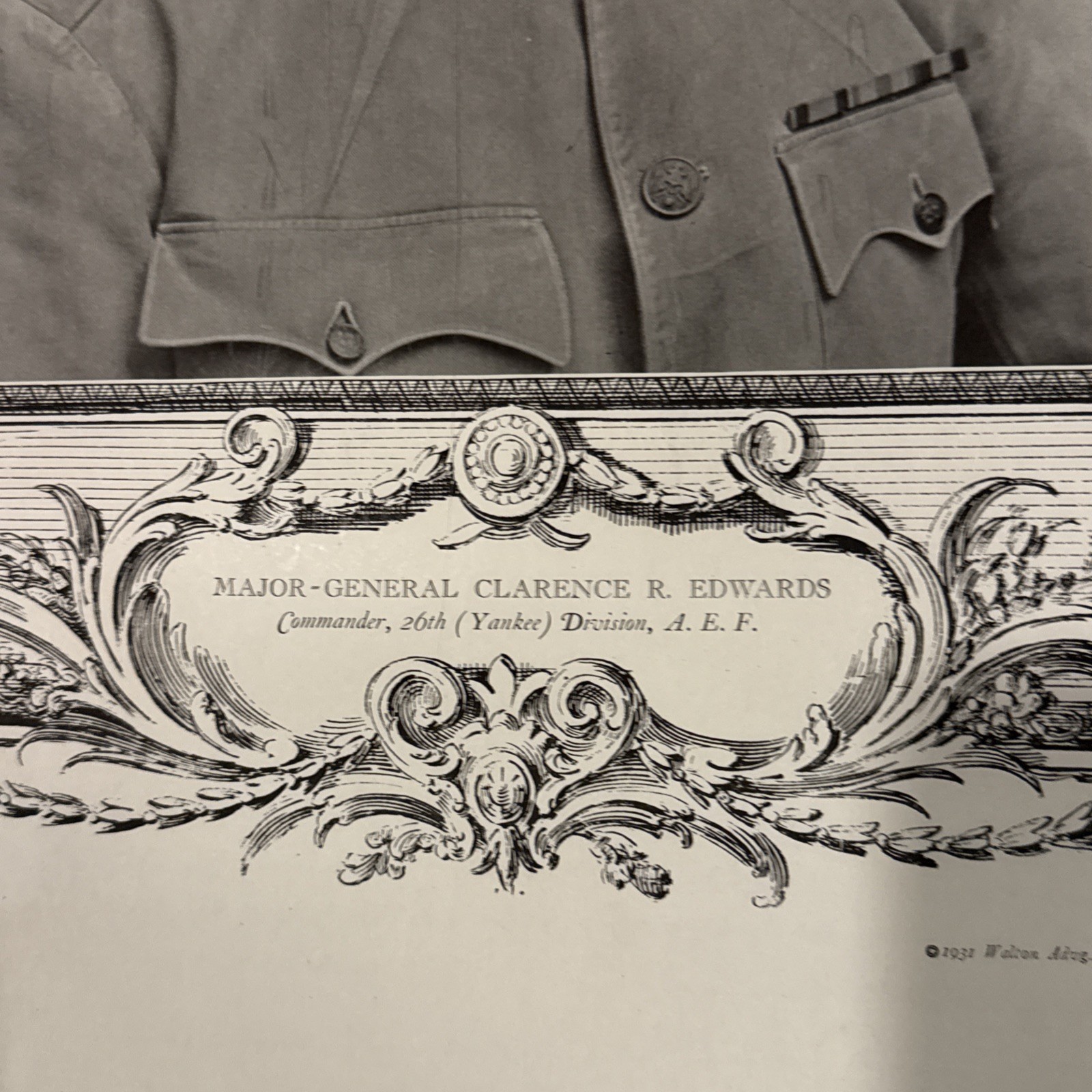 WWI original poster Major General Clarence Edwards 26th Infantry Division Yankee