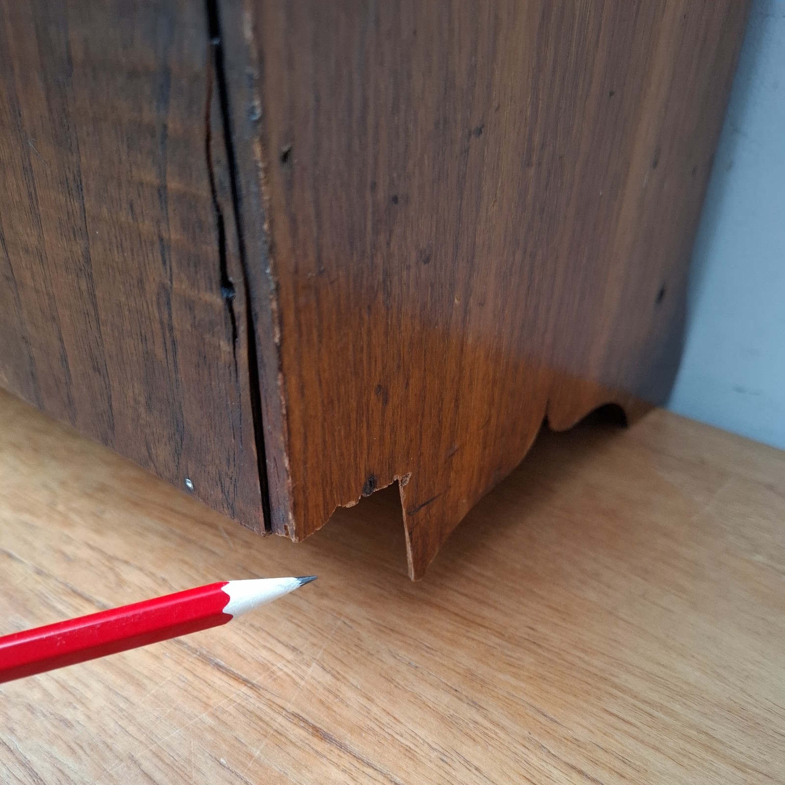 Vintage Antique Edwardian Arts and Crafts Wooden Smokers Cabinet 2 Drawers 32cm