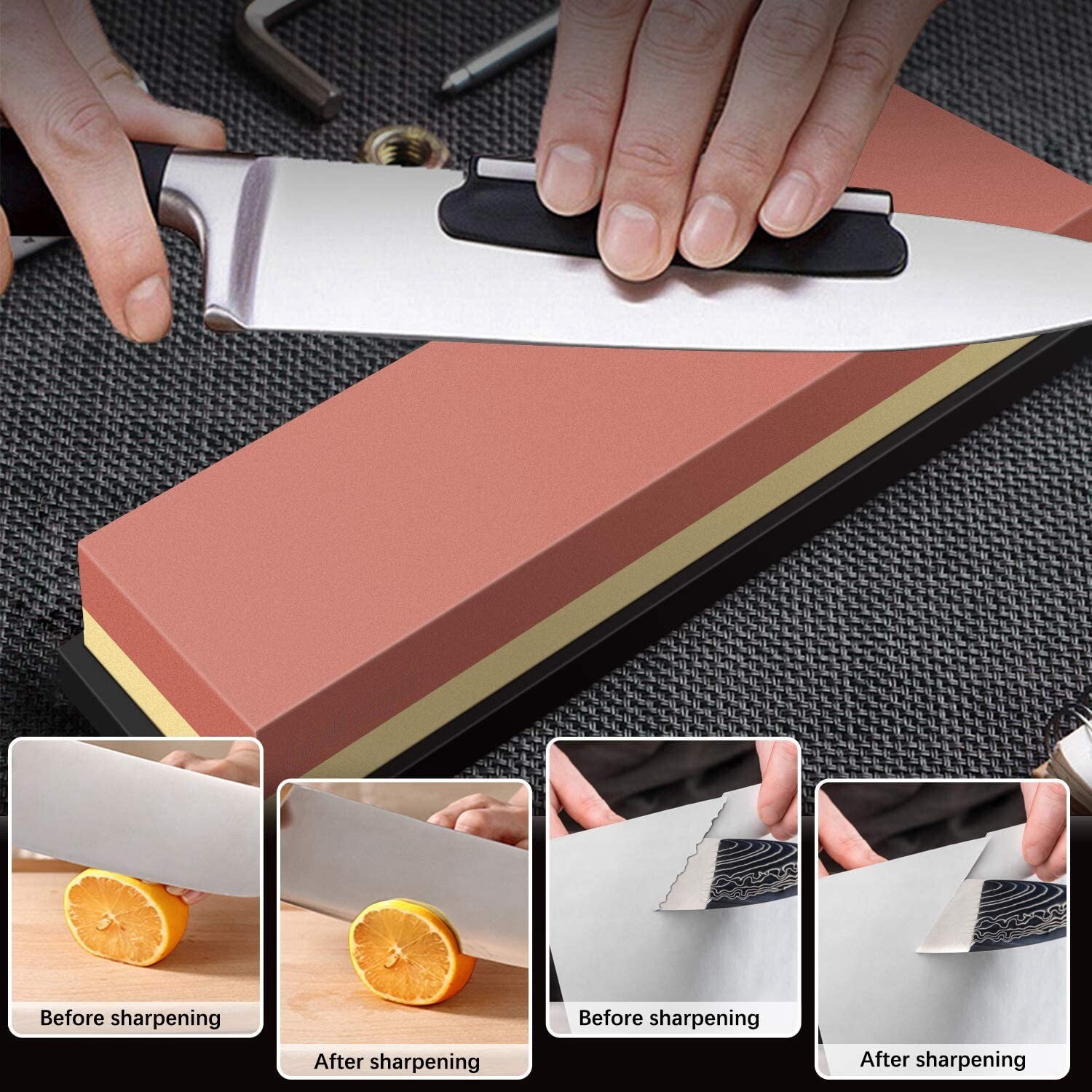 Knife Sharpening Stone Set Professional Whetstone 4 Side Grit 400/1000 3000/8000