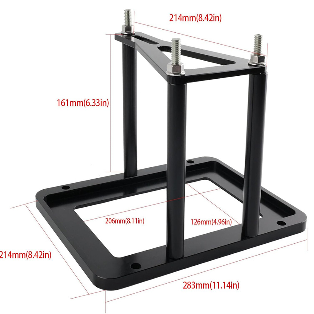 Aluminum Billet Battery Tray Hold Down Trunk Relocation Box Racing Mount Black