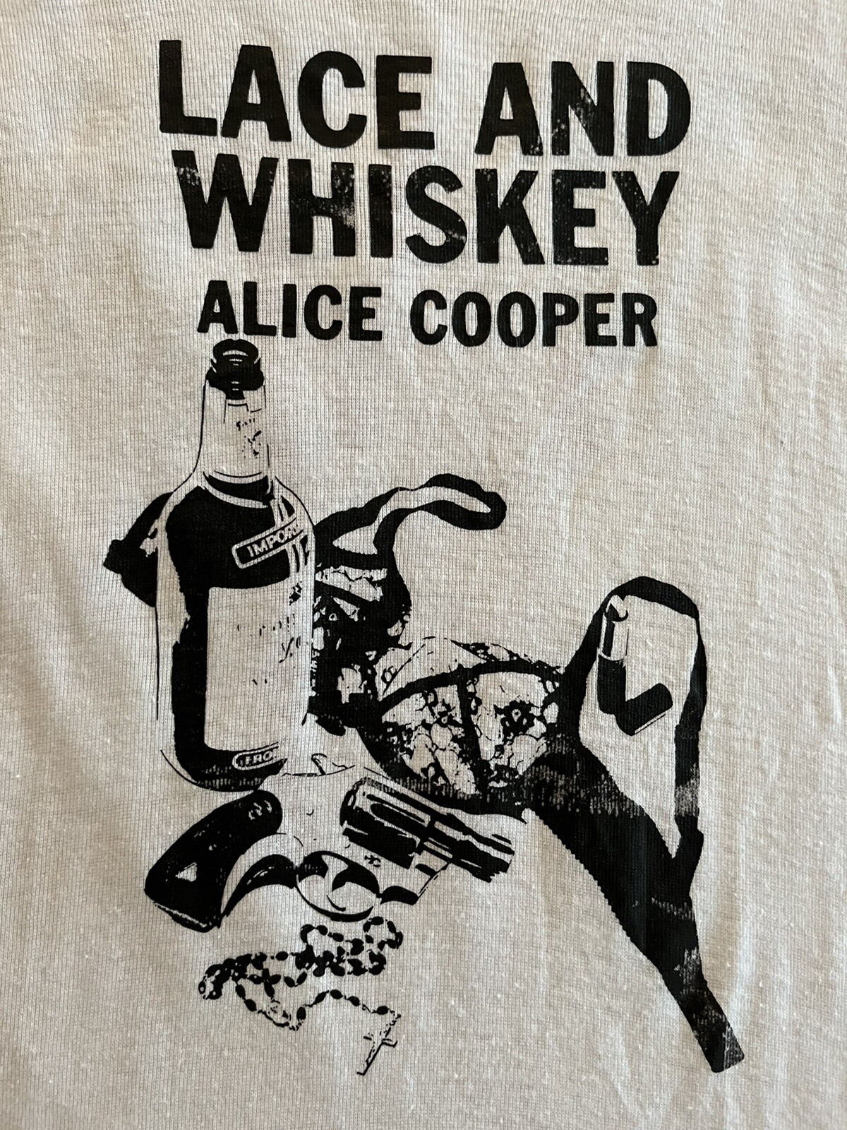 1977 ALICE COOPER LACE And WHISKEY Promo T Shirt Warner Bros LP Rock 70s Vtg