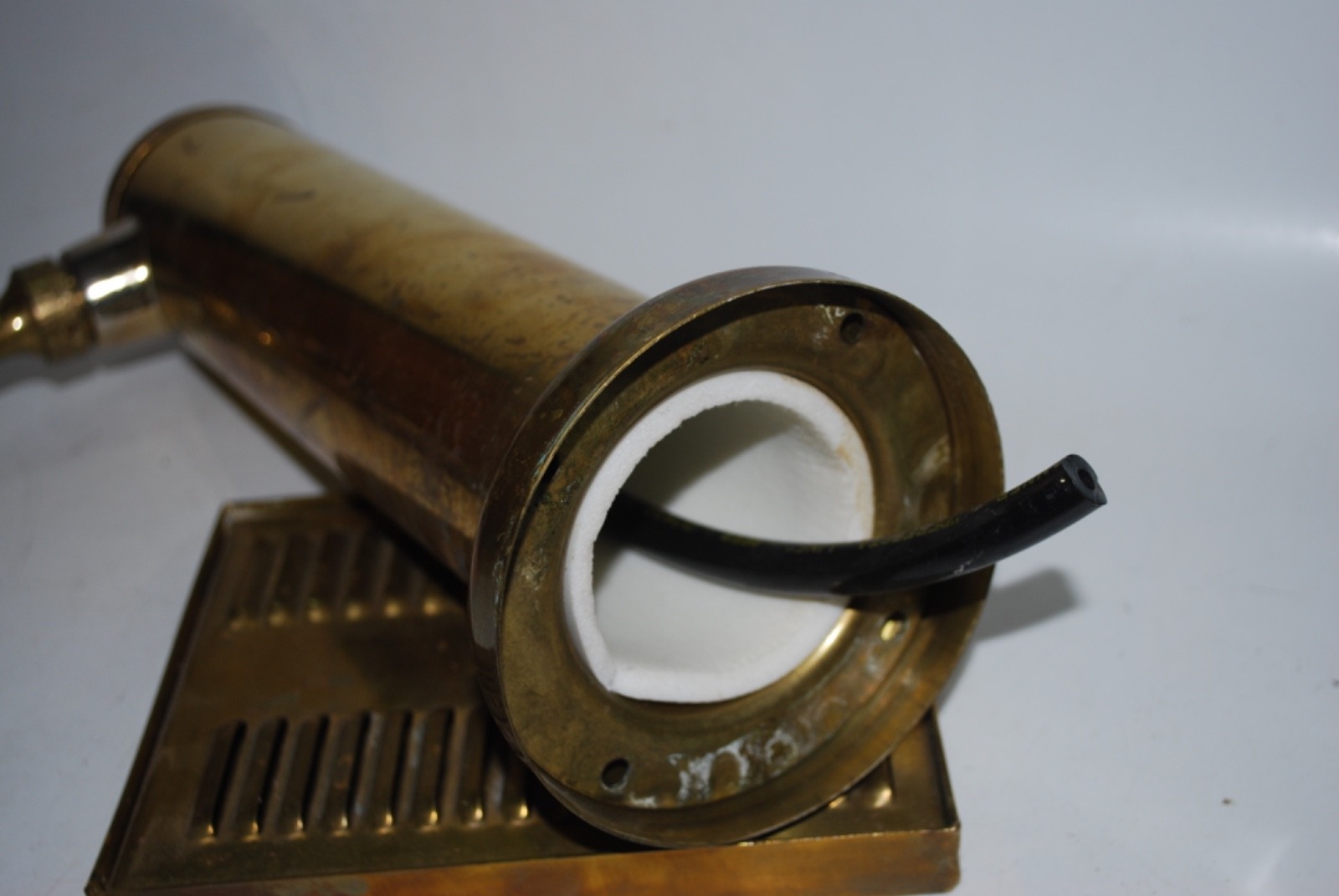 Vintage Brass Beer Tap Tower 12" w/ Drip Pan Used Bar Draft Tower Needs Refit