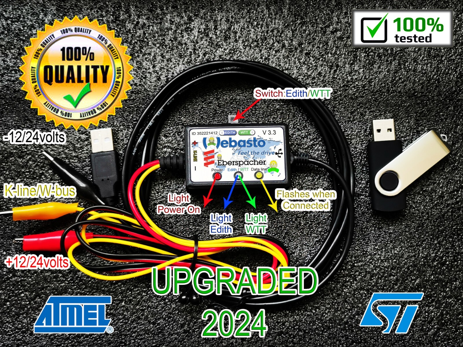 Eberspacher Webasto COMBINED DIAGNOSTICS Interface Cable Automotive Heaters