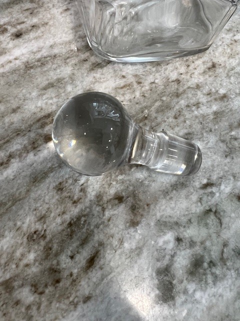 Antique Silver Collared Glass Glug Glug Decanter Victorian