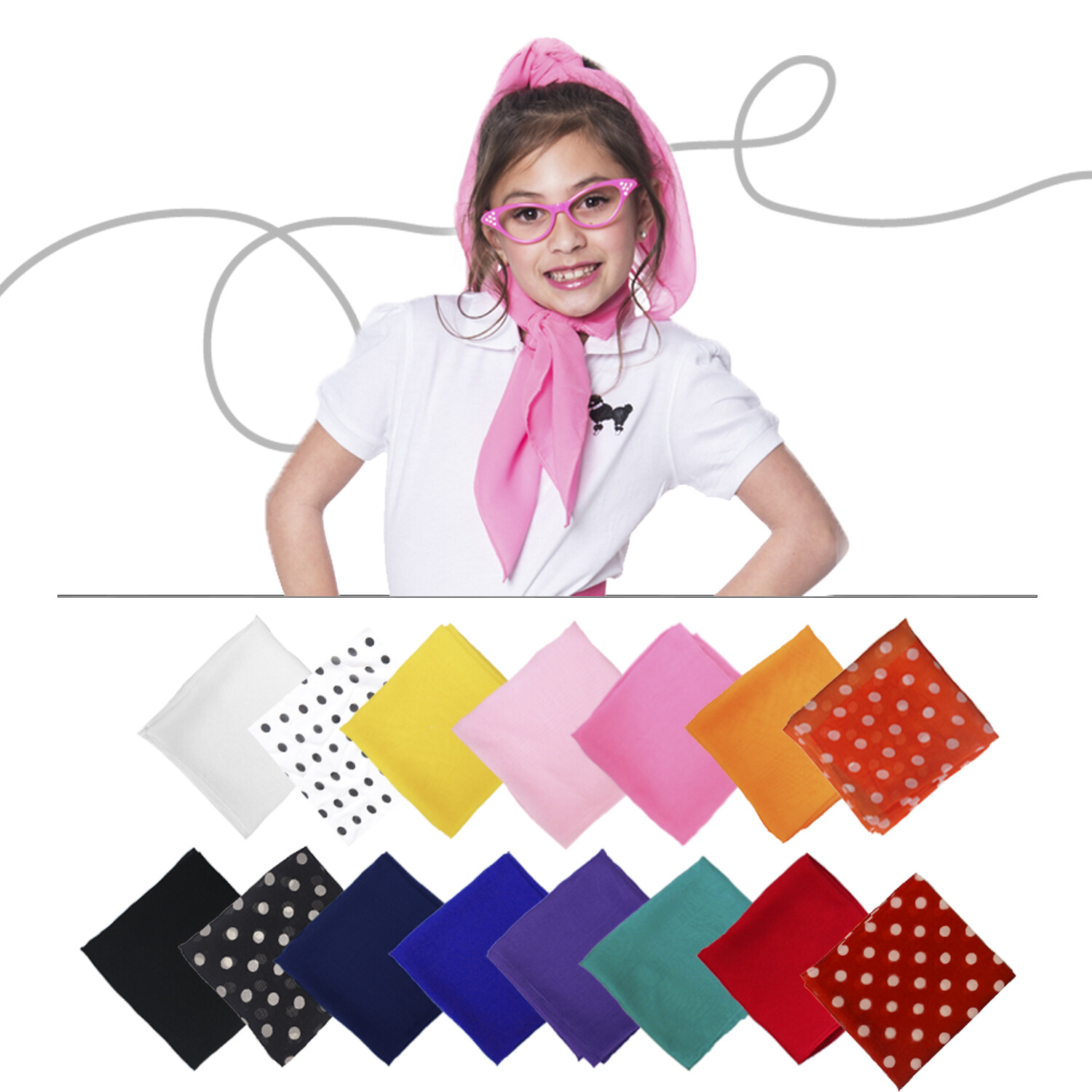 Women Sheer Chiffon Neck Scarf 20 inch and 23 inch Vintage Style Accessory 50's