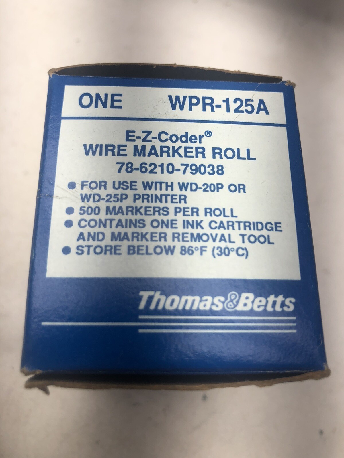 NEW WPR-125A E-Z-CODER WIRE MARKER ROLL FOR WD-20P OR WD-25P 500 COUNT ROLL