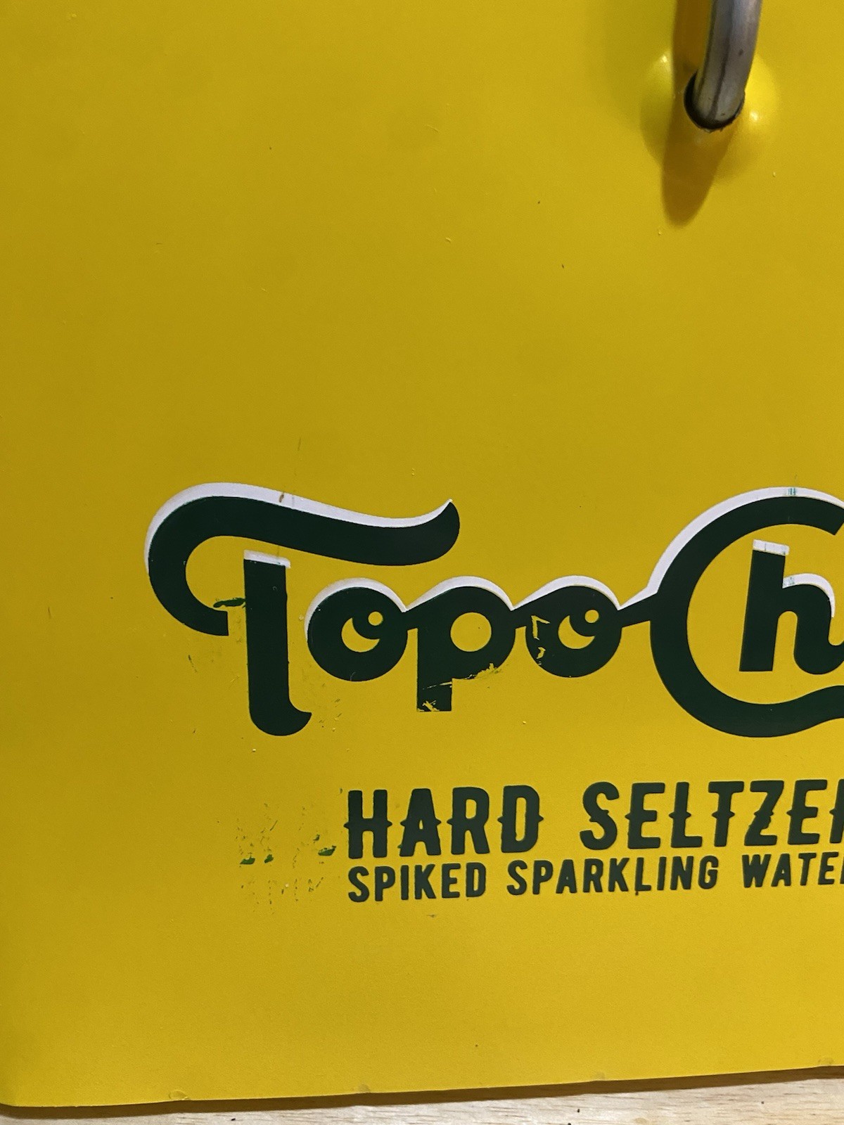 Topo Chico Cooler Metal Ice Chest Box Yellow Hard Seltzer Spiked Water Sparkling