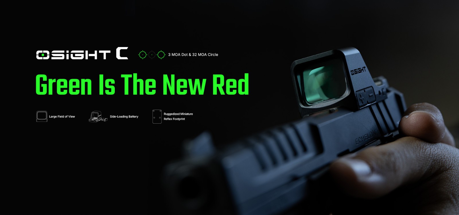 Osight C 3 MOA Dot Sight with 32 MOA Circle (Green)