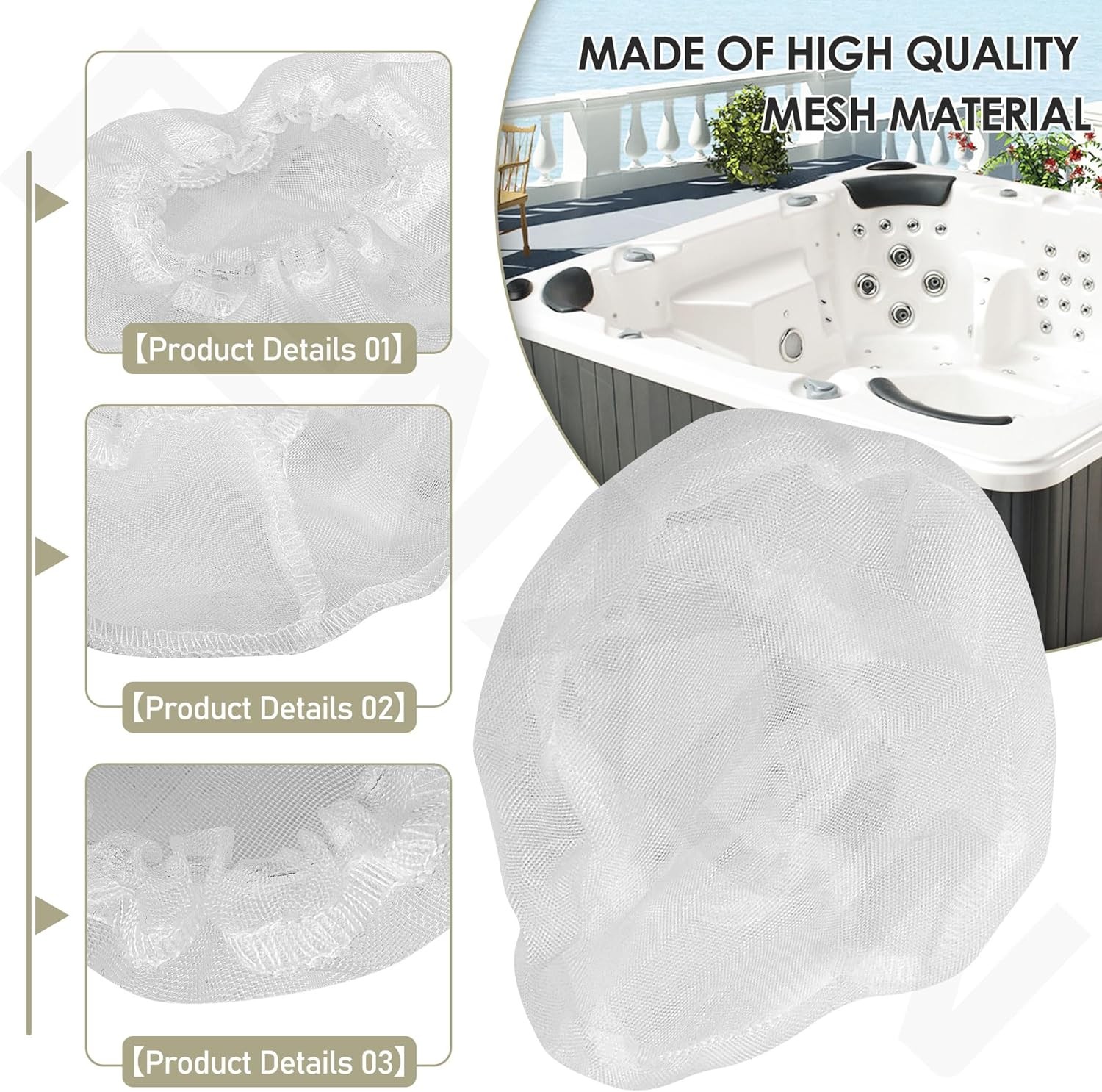 For Sundance Spa's Mesh Drain Cover Pack of 3 (5") P/N 6540-213 W