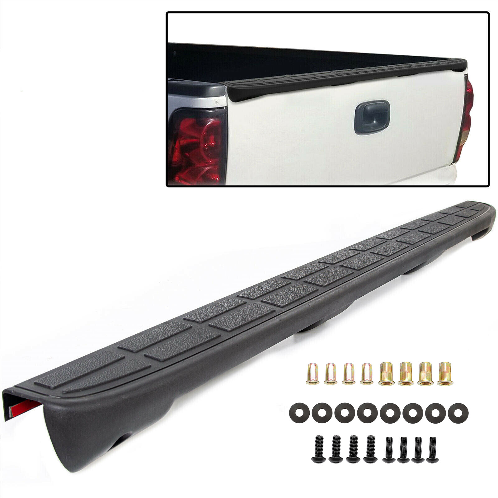 Tailgate Spoiler Cap Molding Top Protector for 99-07 Chevy Silverado GMC Sierra