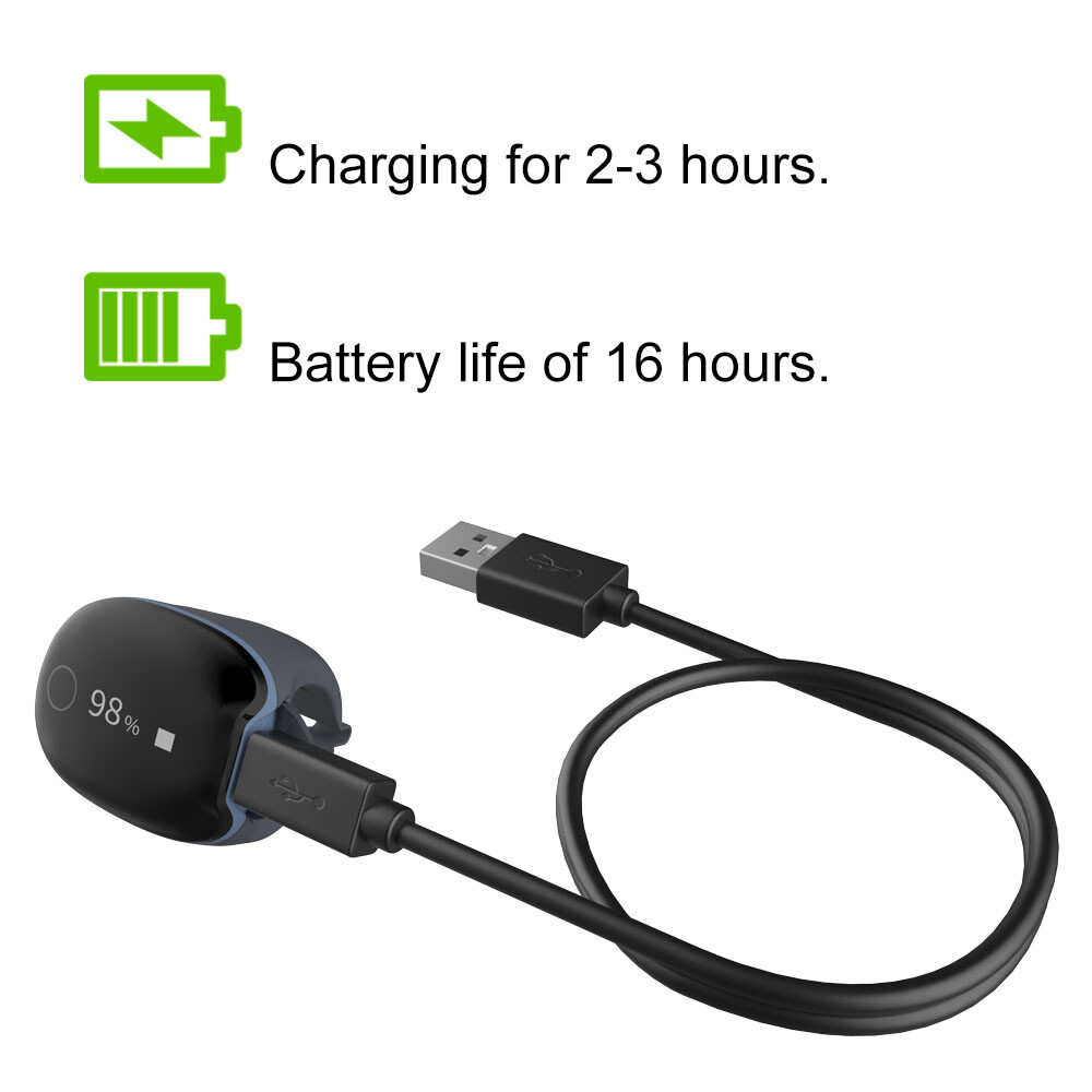 Wellue Rechargeable O2Ring Pulse Oximeter Continuous Tracking SpO2 & Pulse Rate