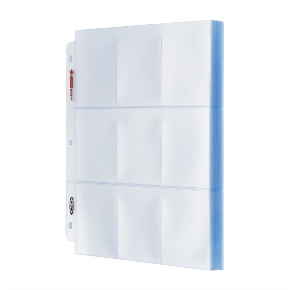 Box of 100 BCW LaserWeld 9-Pocket Baseball / Trading Card Album Pages