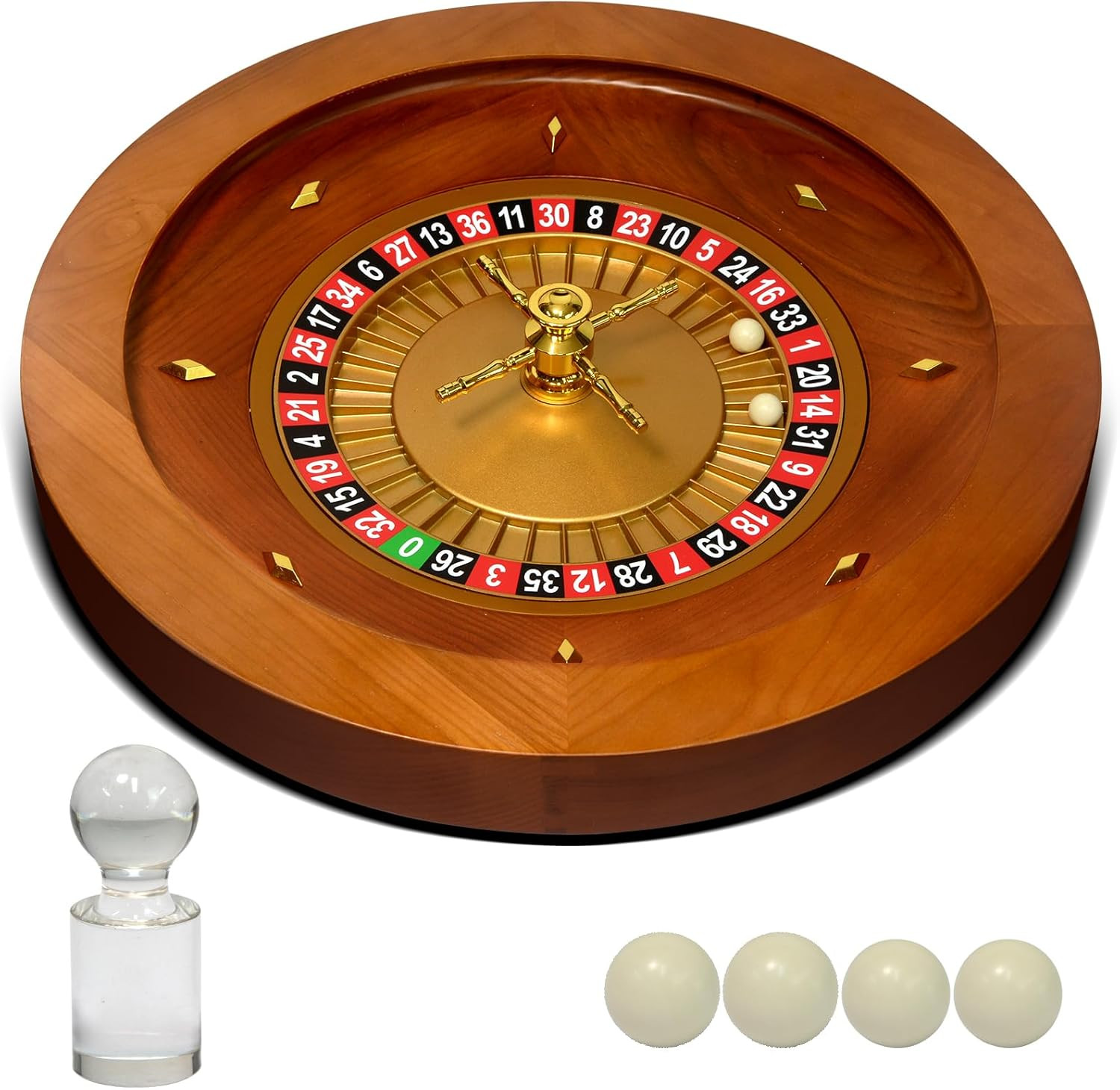 Deluxe Wooden Roulette Wheel Casino Grade Precision Bearings Roulette Wheel Set