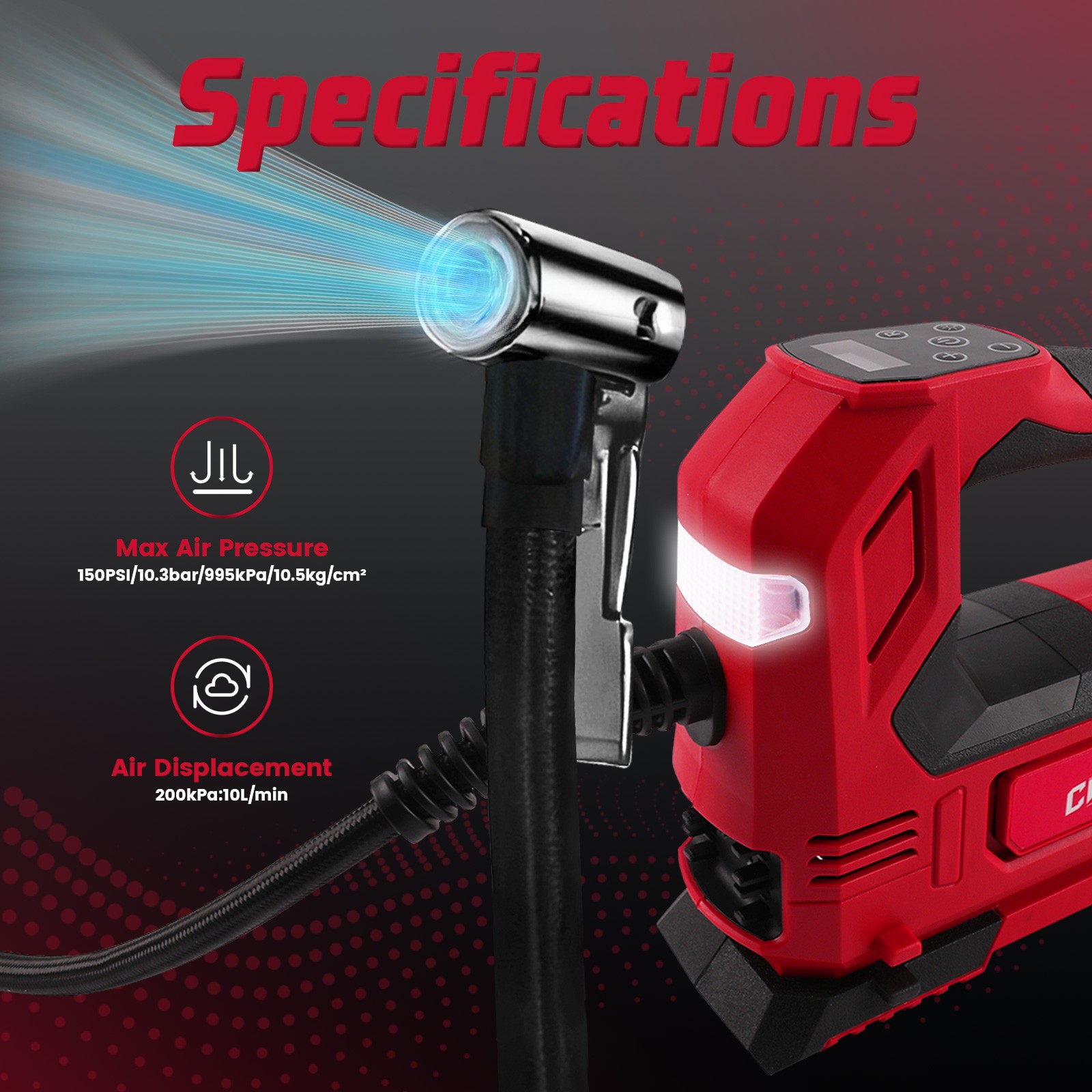 Tire Inflator for Milwaukee M18 Battery Portable Air Compressor for Car, Bicycle