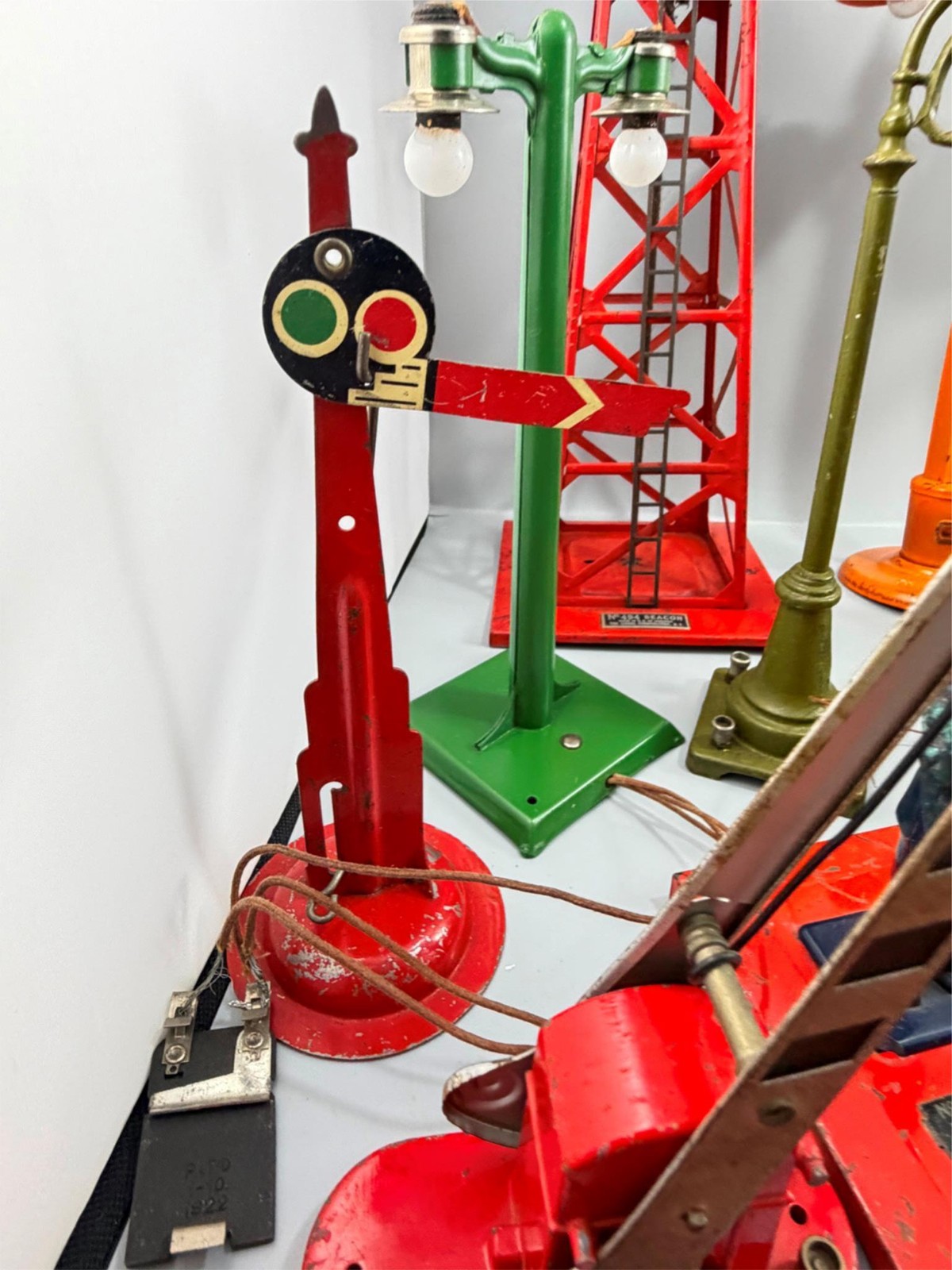 Assorted Lot of 33 O Gauge Lamp Posts Railroad Crossing Gate Bumper Etc.. AS IS