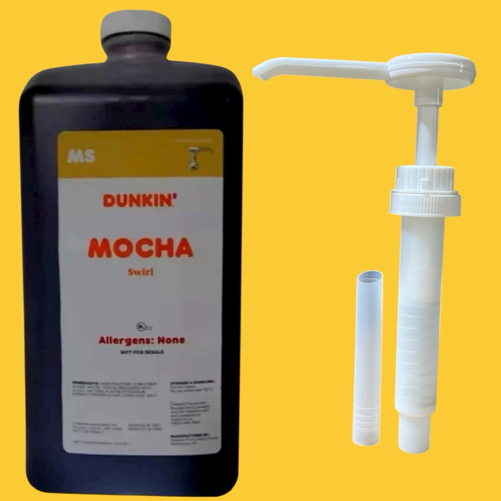 Dunkin Mocha Swirl 64 FL OZ / 1.89L Jug With Pump Free Shipping