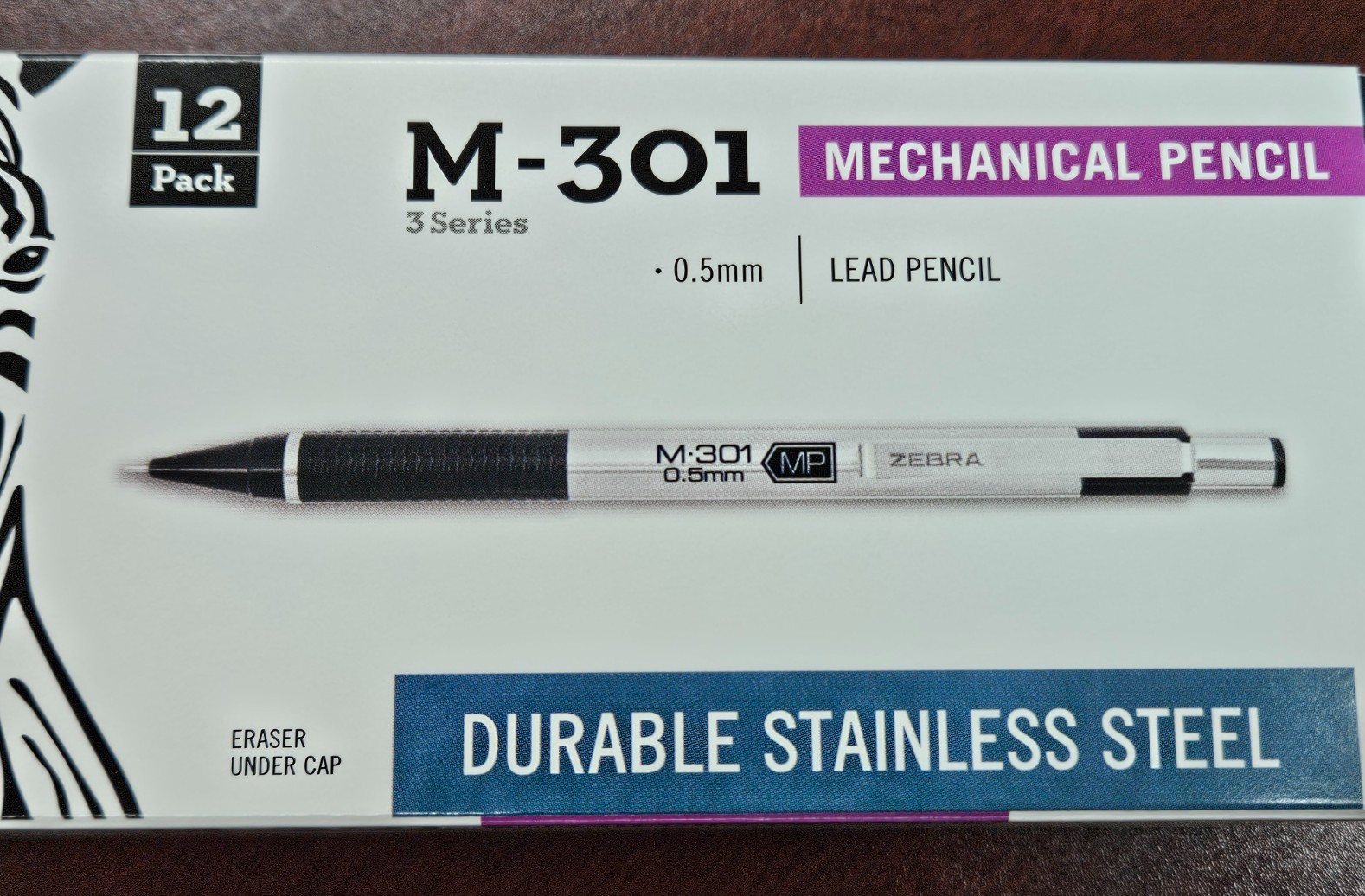 Zebra Pen M-301 Mechanical Pencil 12 Pack 0.5mm Refillable Stainless Steel 54010