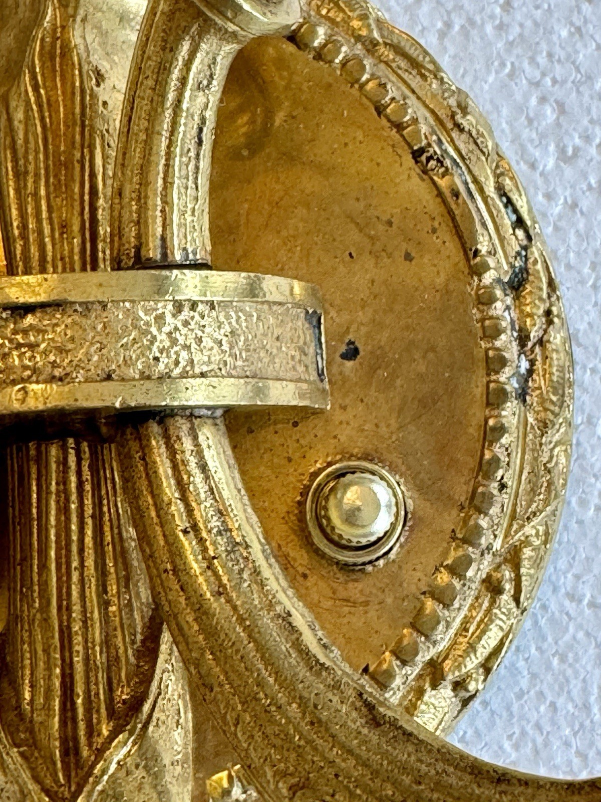 PAIR Antique French Gilt Brass Rope Bow Tassels Wall Sconce Candelabras A1