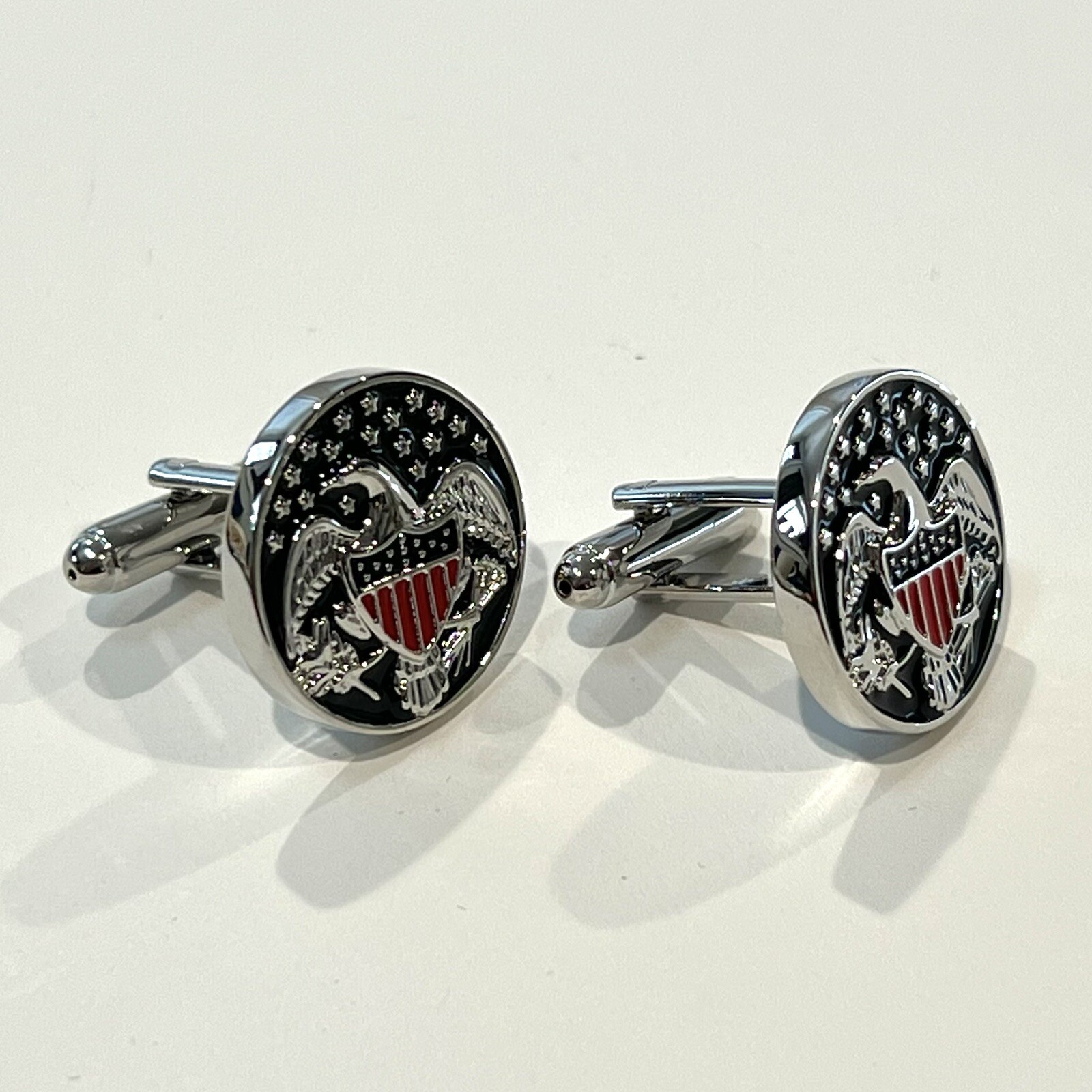 USA Flag Eagle Cufflinks For Men Birthday Wedding Gift Star Eagle Round Cufflink