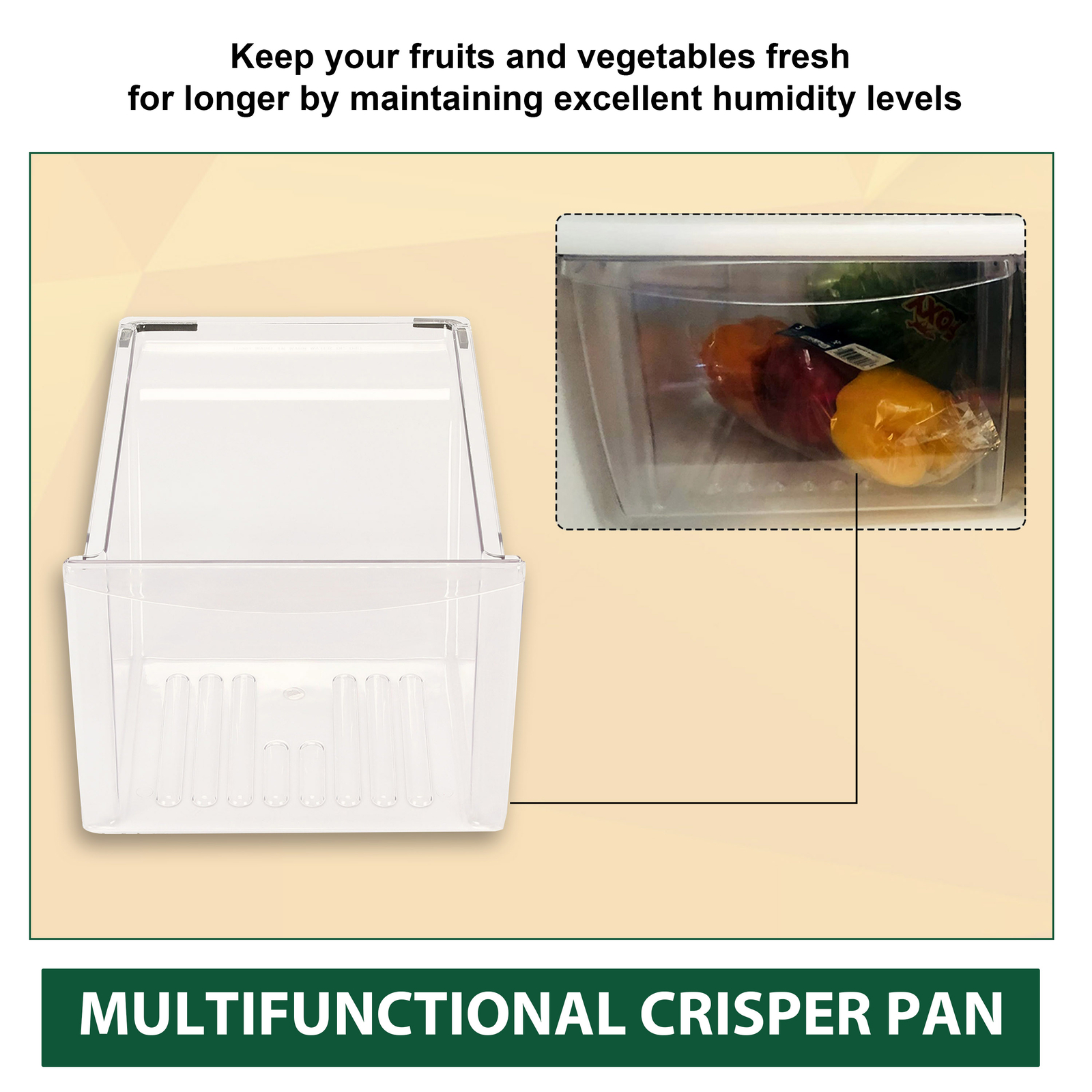 Clear Crisper Drawer Compatible with Frigidaire Refrigerator 240337103 PS429854