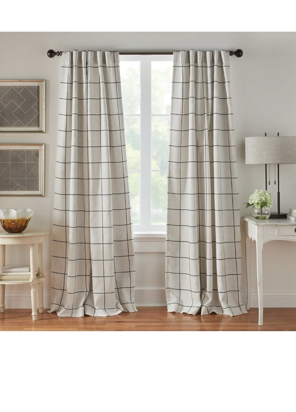 Brighton Windowpane Plaid Blackout Window Curtain 2 panels