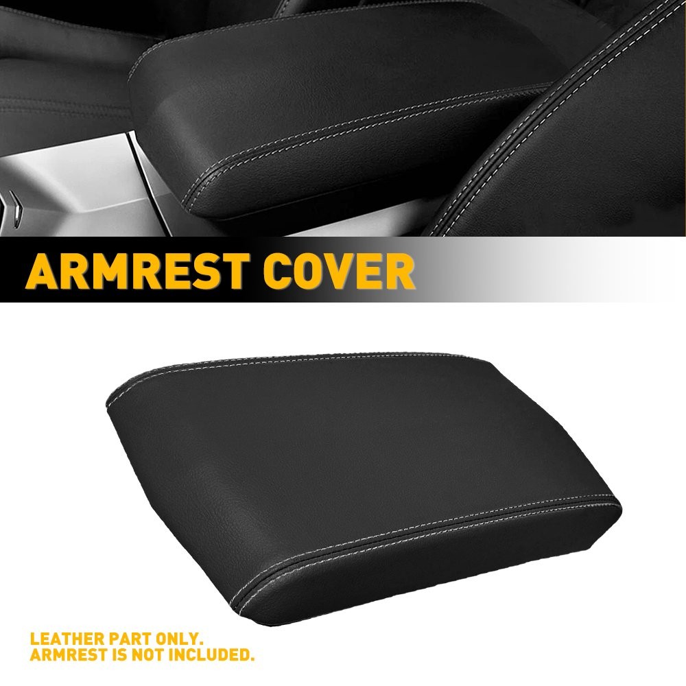 Black Center Console Lid Armrest Leather Cover Trim For Cadillac CTS 2008-2014