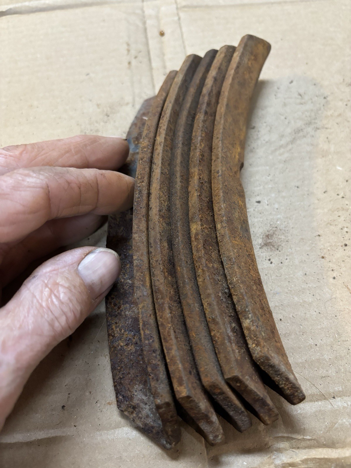 (5) Cultivator points S -tine Danish style Single 3/8 Hole old stock art welding