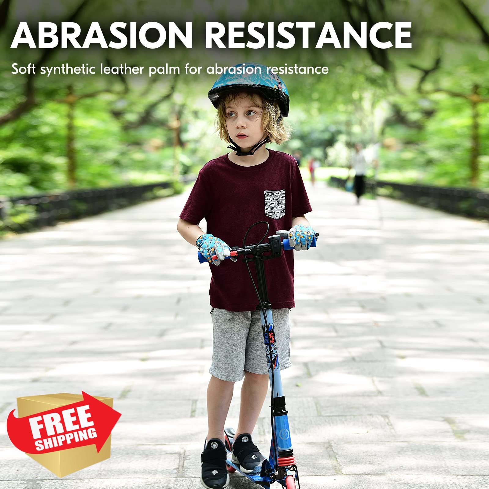 Vgo Kids Gardening Gloves Age 7-8 Blue Plane Size XL Yard Work