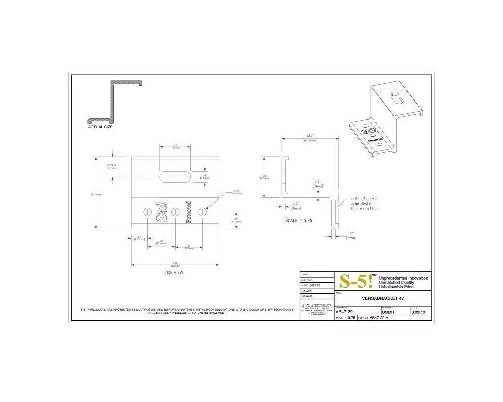 S-5! S-5-VB-47 VersaBracket Mounting Bracket