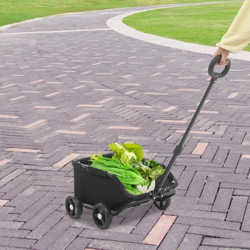 Black Dog Stroller Freestanding Folding Dog Cart Pet Stroller for Travelling