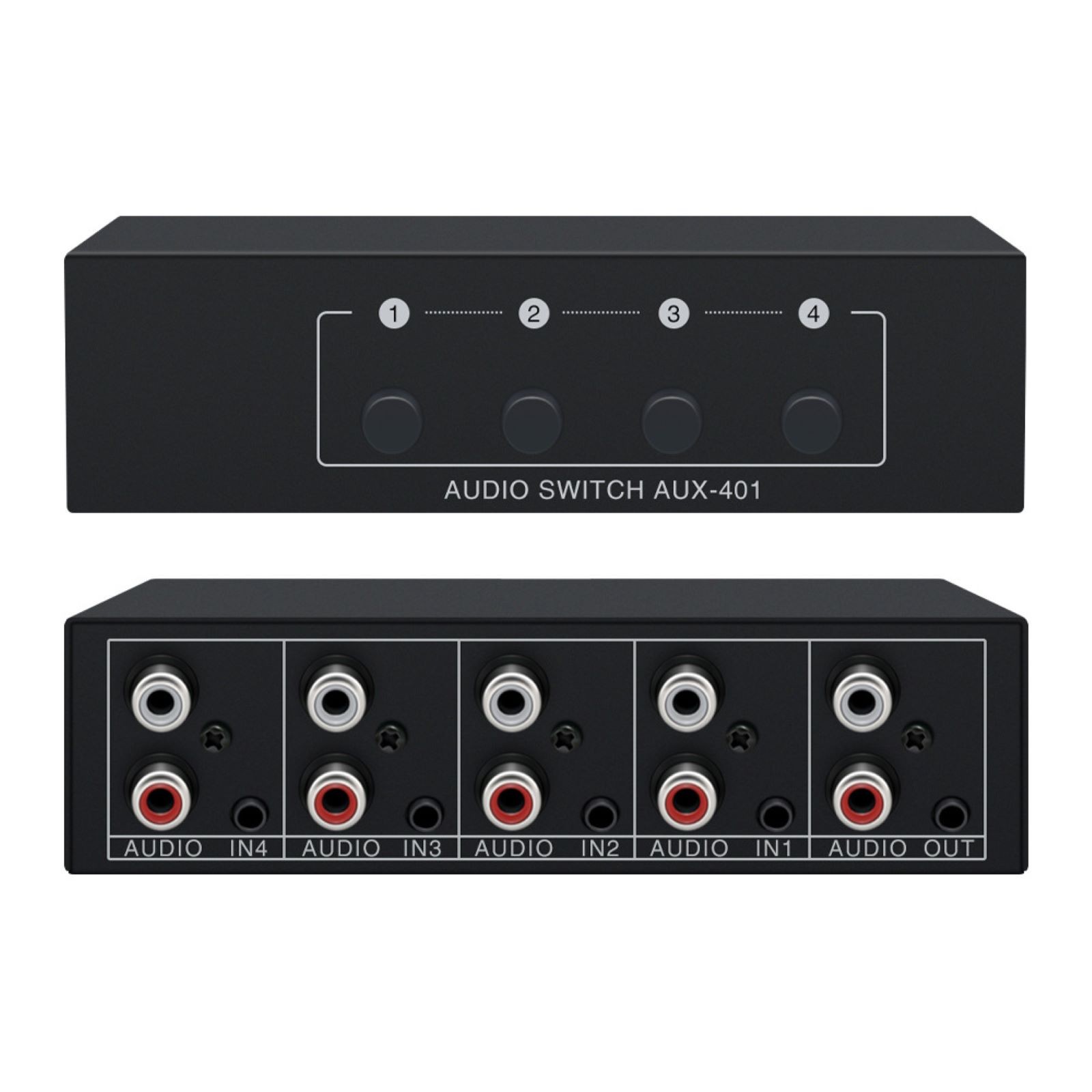 1 x Stereo Audio Switcher 4 in 1 Out A/B Analog For Multi-source Switching