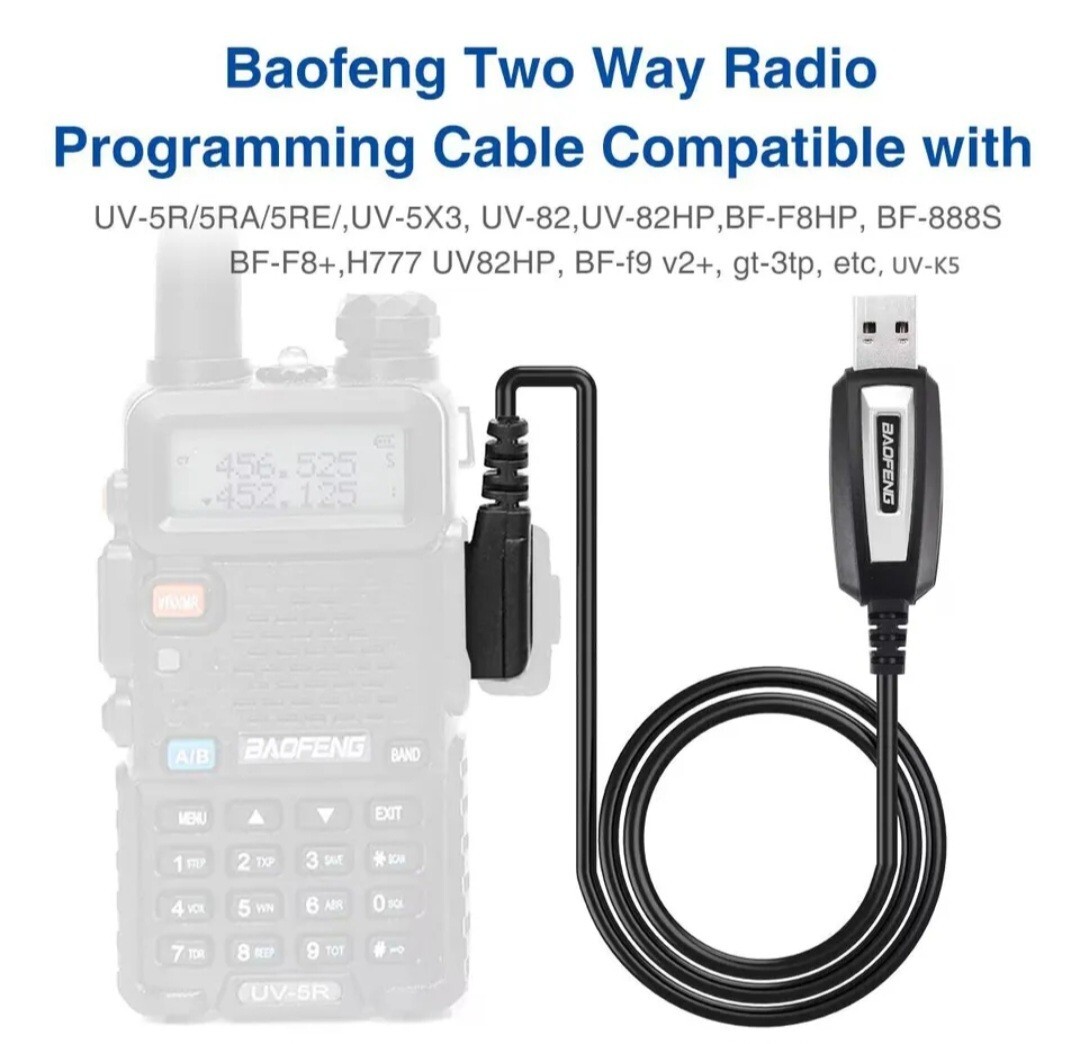 Genuine Baofeng USB Programming Cable & Cd For UV-5R, UV-59 Plus, BF-888S & MORE