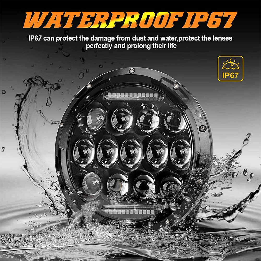 For Harley Davidson Electra Glide Classic 7" LED Headlight + 4.5" Passing Lights