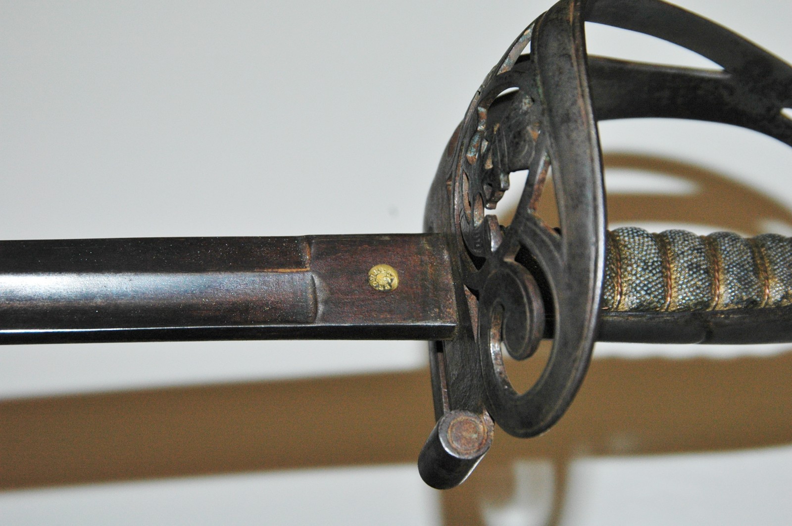 British 1st Surrey Rifles officers sword, 19th century w/ scabbard