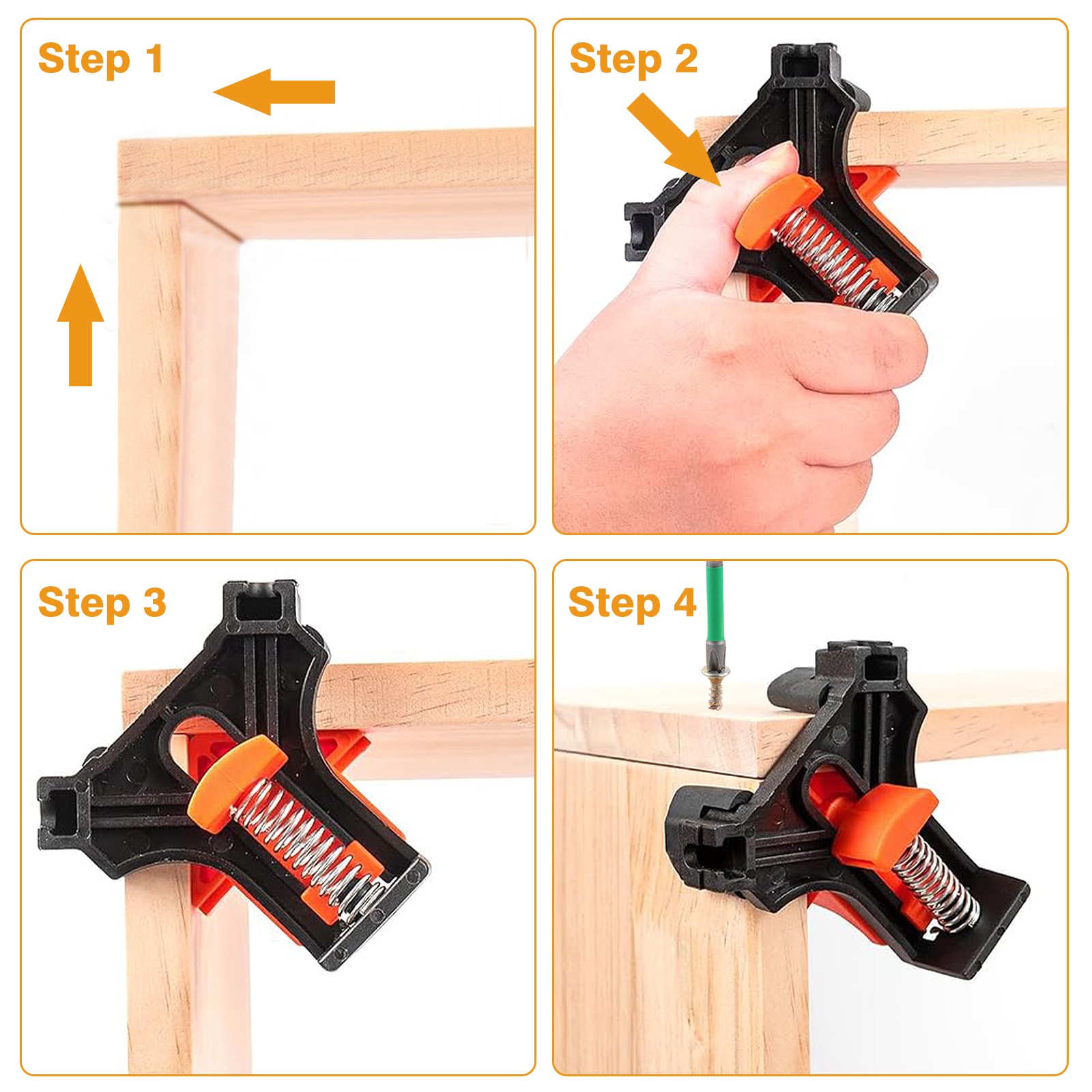 8x 90 Degree Right Angle Corner Clamp Woodworking Wood For Kreg Jigs Clamps Tool