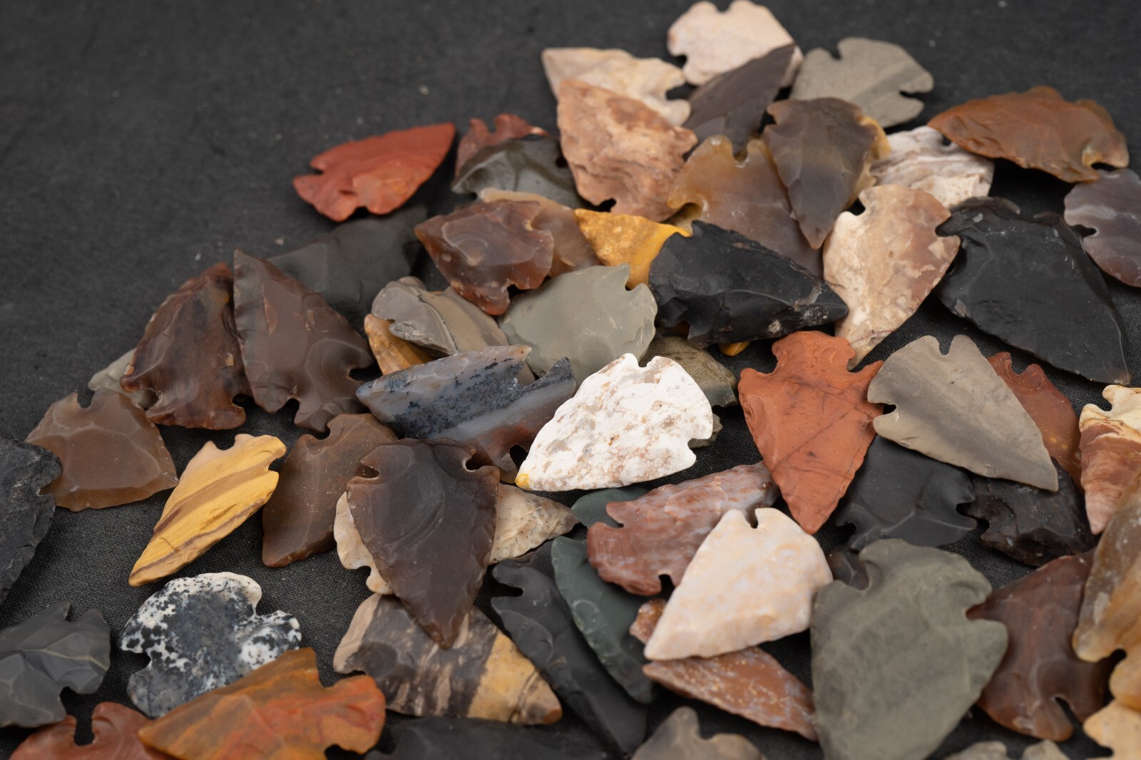 ** 10 PC River Washed Flint Arrowheads Ohio Collection Points Size 1"-1.2" **