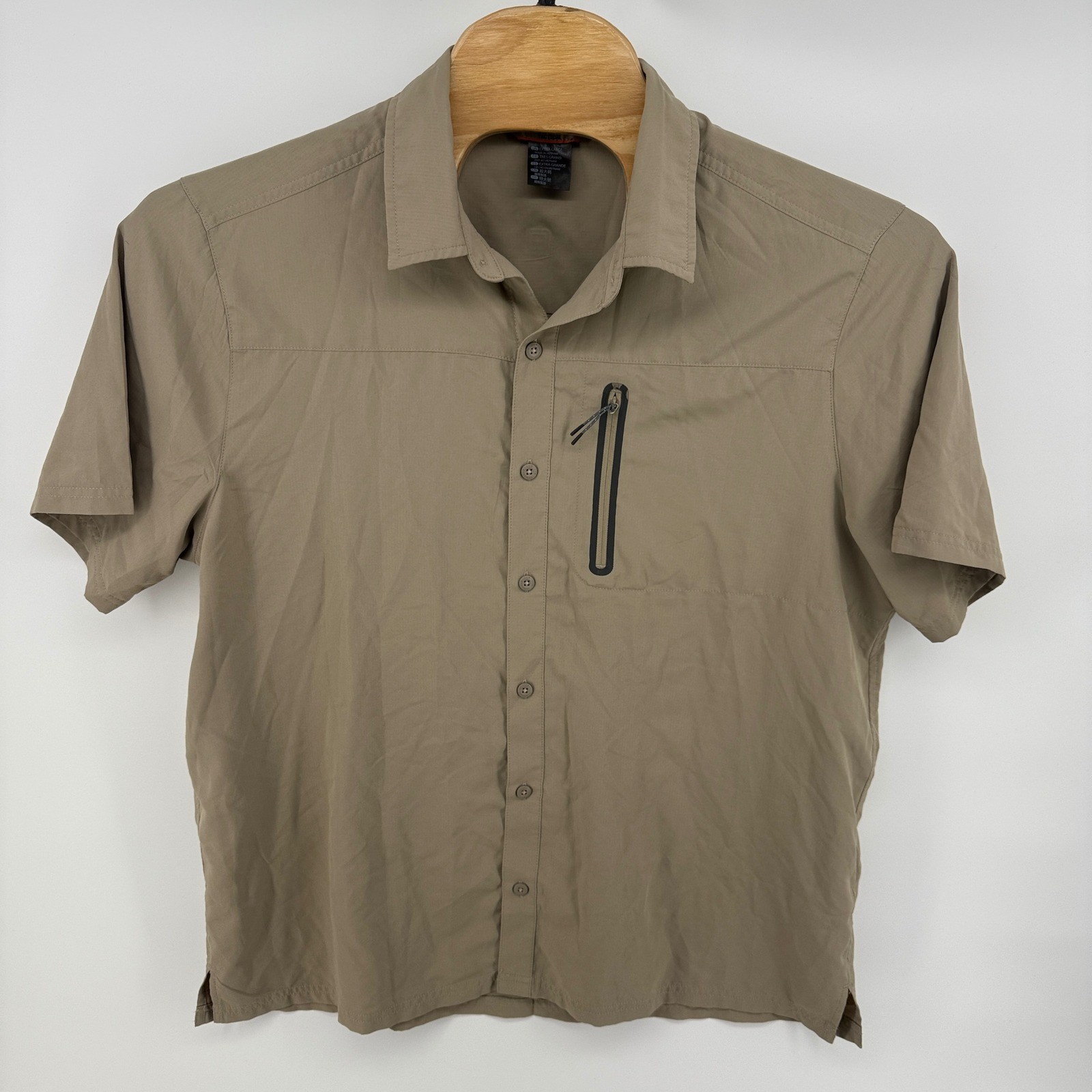 5.11 Tactical Men's Extra Large Khaki Short Sleeve Utility Shirt Zip Pocket