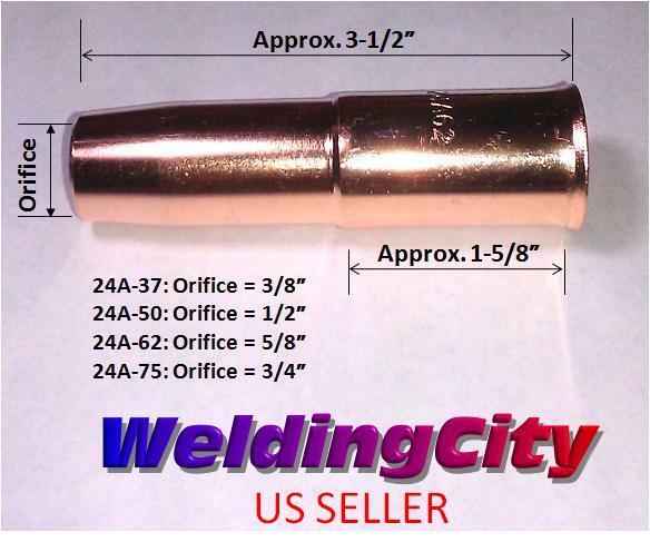 WeldingCity® 25pk MIG Welding Gun Nozzle 24A-62 (5/8") for Tweco Lincoln 300-400