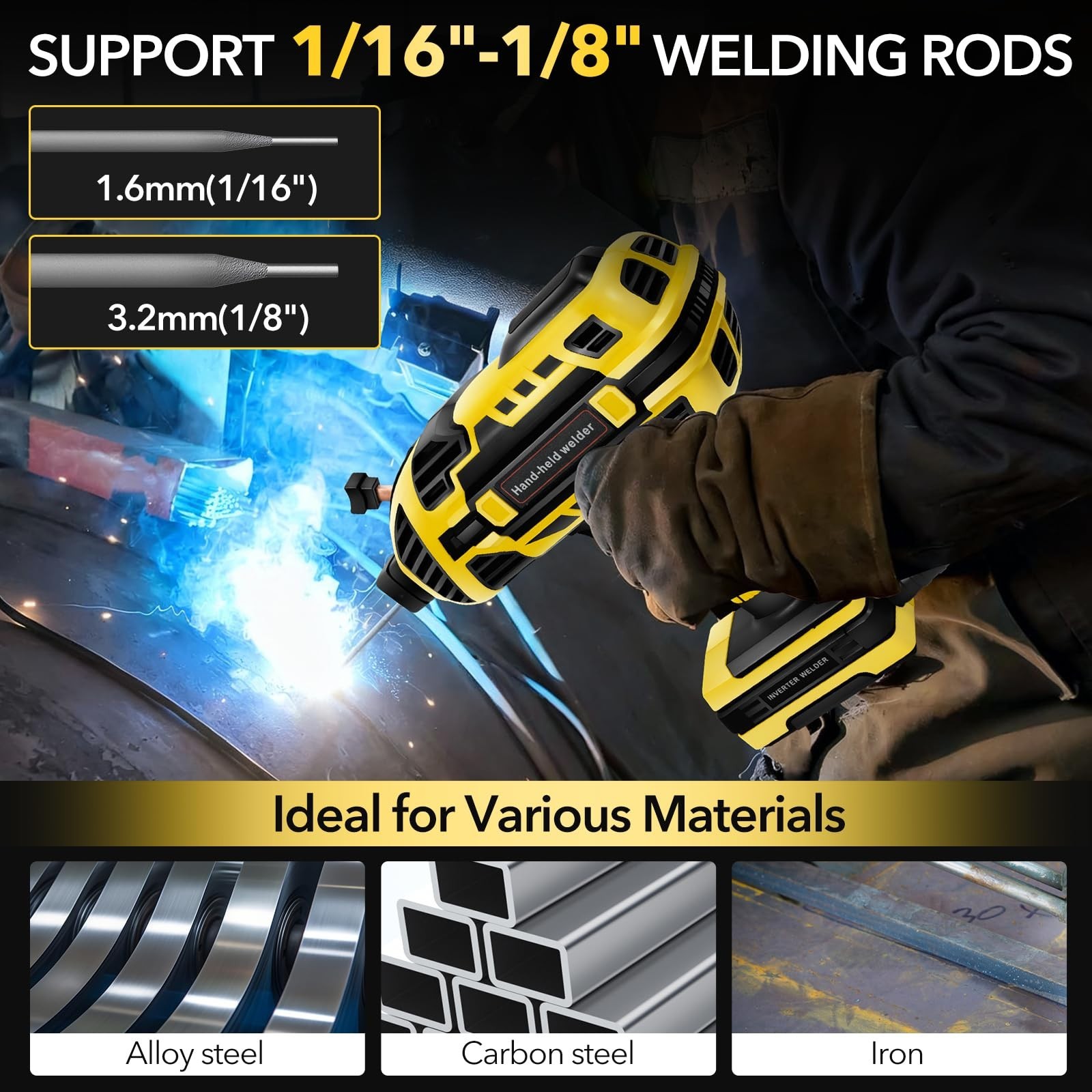 Portable Stick Welder 110V, 120A Handheld Welding Gun with Goggles & 30 Rods