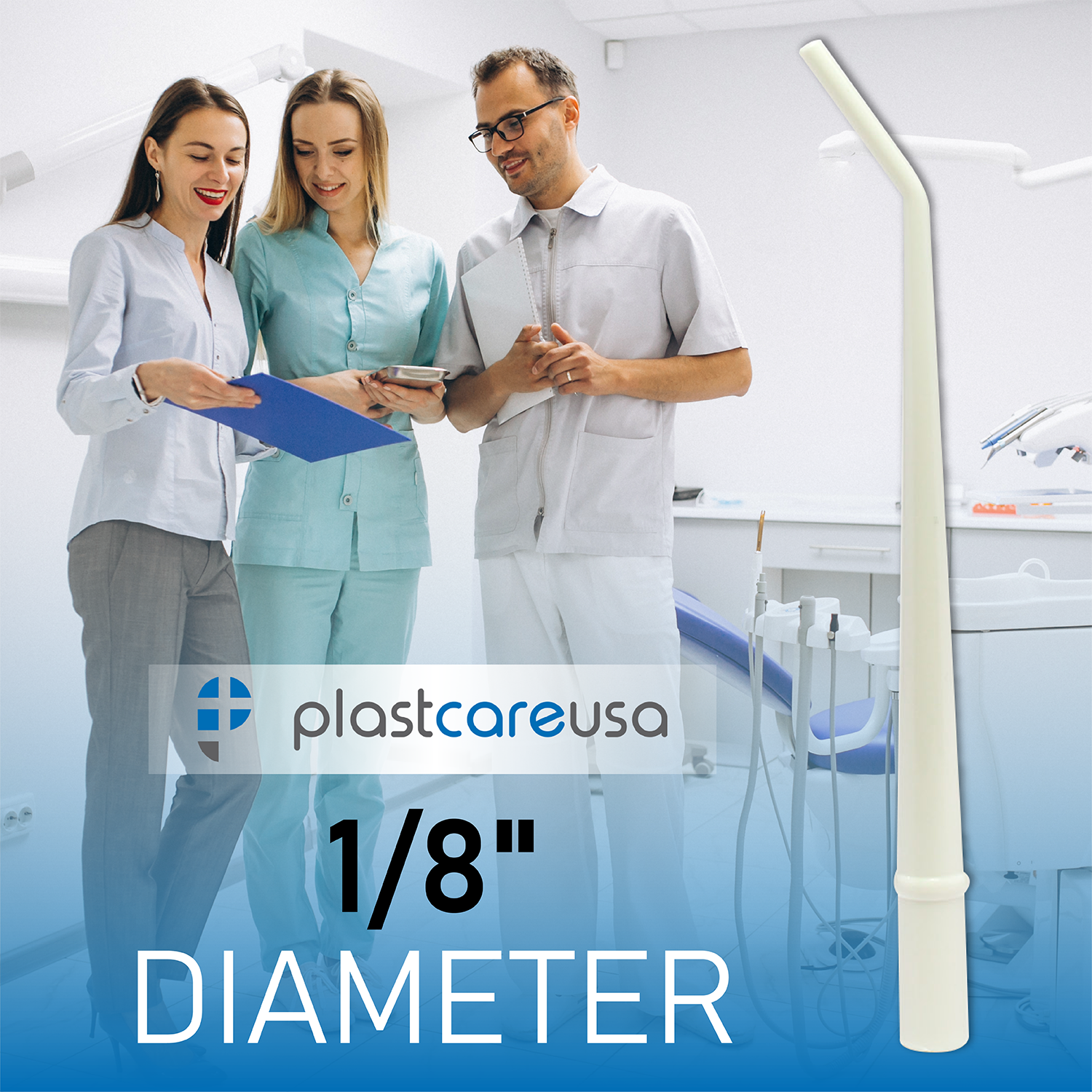 White Surgical Aspirator Tips Small size 1/8" Dental Suction Tip (Choose Qty)